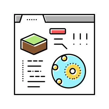 Reading information of soil testing in internet color icon vector illustration Illustrazione stock