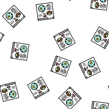 Reading information of soil testing in internet vector seamless pattern Illustrazione stock