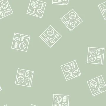 Reading information of soil testing in internet line seamless pattern Illustrazione stock