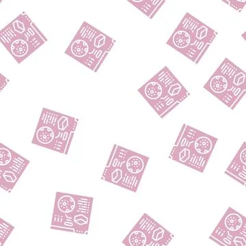 Reading information of soil testing in internet glyph seamless pattern Illustrazione stock