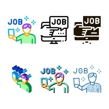 Reading job ads forms icon vector outline イラスト素材