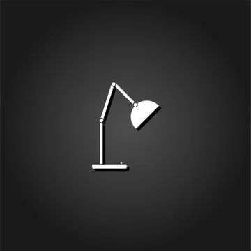 Reading lamp icon flat. Stock Illustration