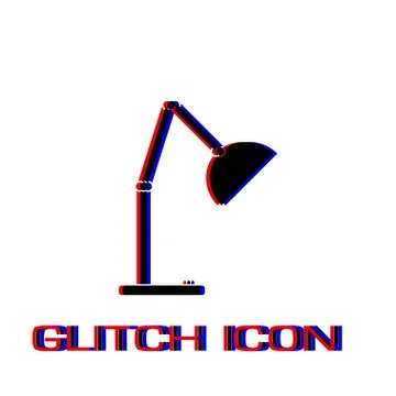 Reading lamp icon flat. Stock Illustration