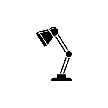 Reading Lamp, Office Reading Light. Flat Vector Icon illustration. Simple bla Stock Illustration