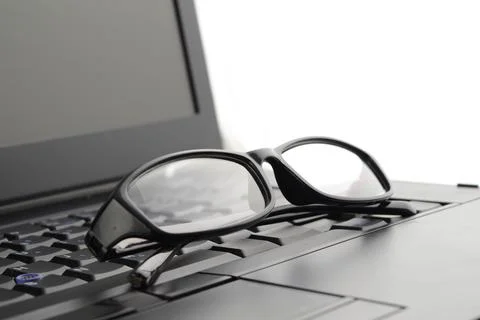 Reading The Laptop Stock Photos