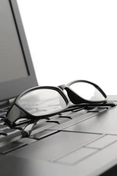 Reading The Laptop Stock Photos