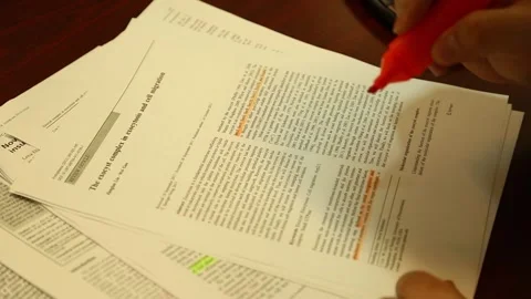 Reading a lesson and marking Stock Footage 164709510