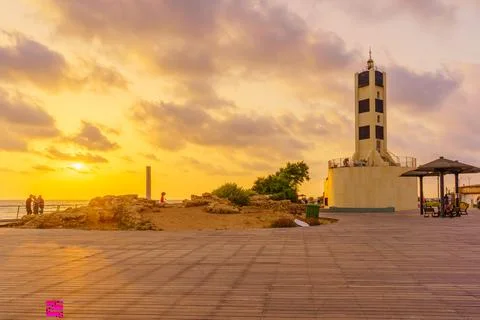 Reading Lighthouse, in Tel-Aviv Stock Photos