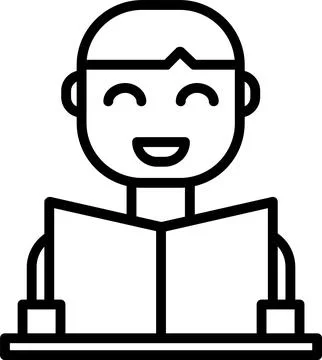 Reading Line Icon Design Stock Illustration