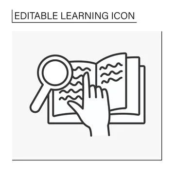 Reading line icon Stock Illustration