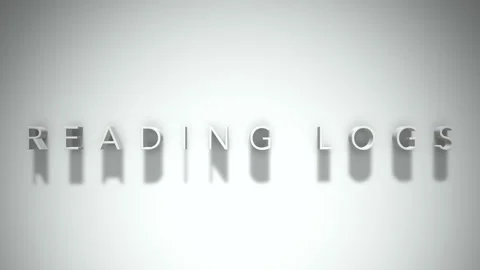 Reading logs 3D title animation with shadows on a white background Stock Footage 298000694