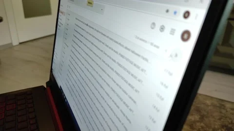Reading Mail on Laptop 2 Stock Footage 143717102