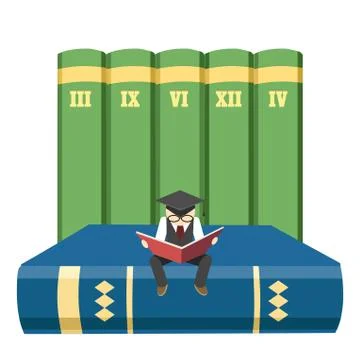 Reading Man Stock Illustration