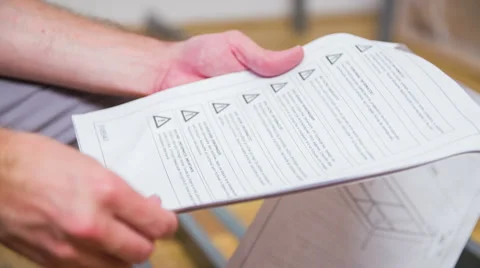 Reading manual for assembly Stock Footage 45444323