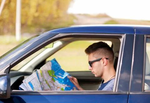 Reading the Map - Stock Image Stock-Fotos