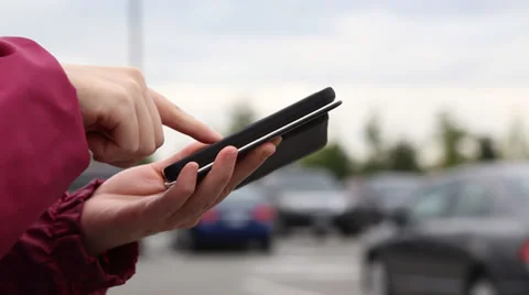 Reading mobile phone message Stock Footage 39615016