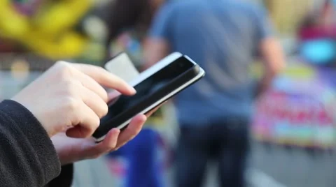 Reading mobile phone message Video stock 52702402