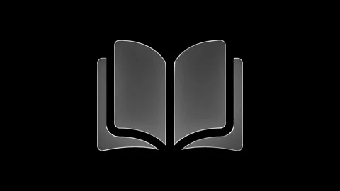 Reading mode book icon glowing neon red color animation black background Stock Footage 305299361