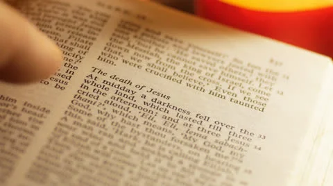 Reading New Testament of Bible Video stock 24655086