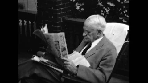 Reading the News 1930 Stock Footage 176562856