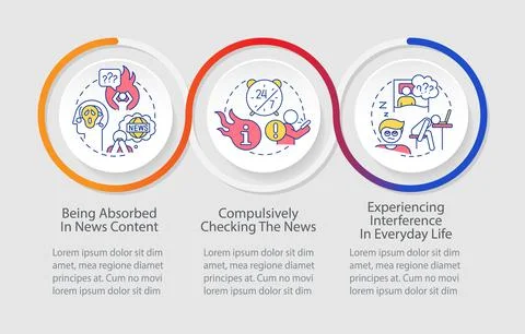 Reading news nonstop issue loop infographic template Stock Illustration