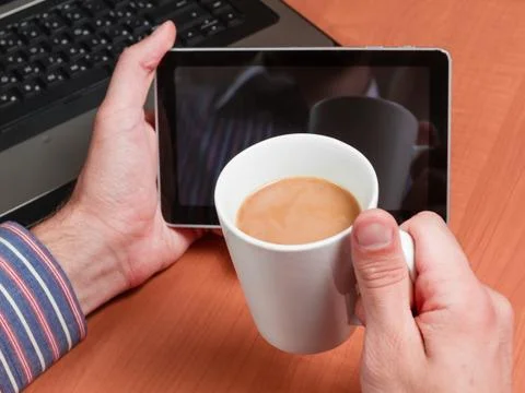 Reading news Stock Photos