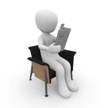 Reading newspaper Stock Illustration