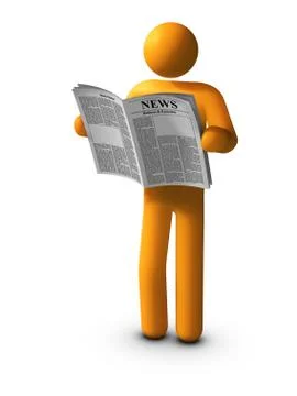 Reading newspaper Stock Illustration