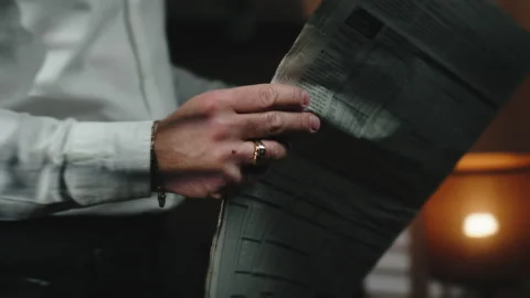 Reading The Newspaper In The Office Stock Footage 239669752