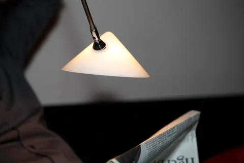 Reading newspaper Stock Photos