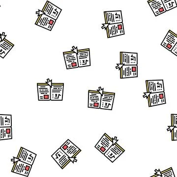 Reading online education book vector seamless pattern Illustrazione stock