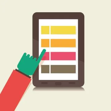 Reading online using tablet vector Stock Illustration