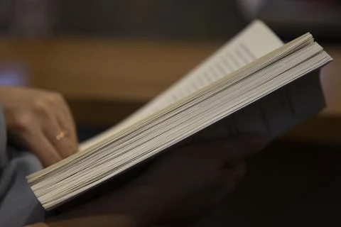 Reading Open Book Closeup Stock Photos