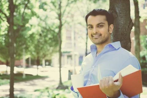 Reading outside Stock Photos