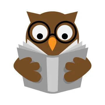 Reading owl education concept Stock Illustration