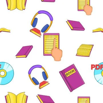 Reading pattern, cartoon style Illustrazione stock