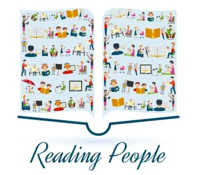 Reading People Concept Illustrazione stock