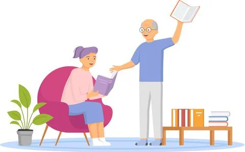 Reading people flat character set with books magazines literature isolated Stockillustratie