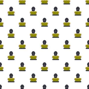 Reading people pattern for education and learning background Stock Illustration