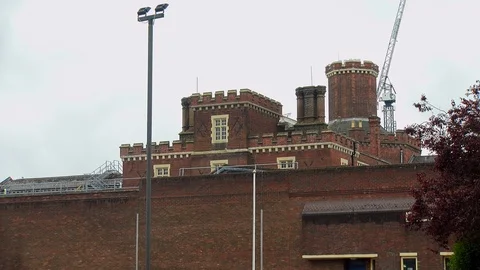 Reading Prision - front close up, England Stock Footage 89713769