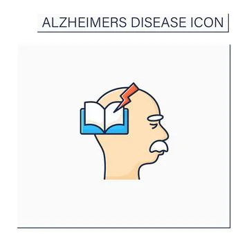 Reading problems color icon 스톡 일러스트