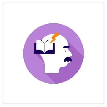 Reading problems flat icon Stock Illustration