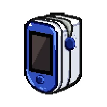 Reading pulse oximeter pixel art vector illustration Stock Illustration