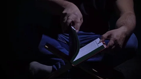 Reading Quran.  Stock Footage 92668539