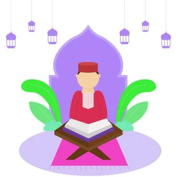Reading Quran Stock Illustration
