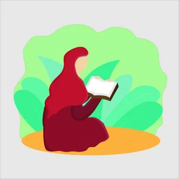 Reading Quran Stock Illustration