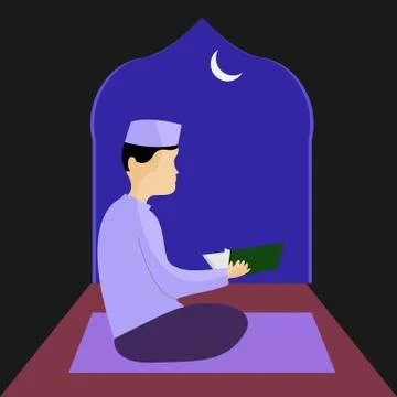 Reading Quran Stock Illustration