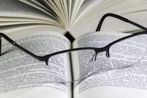 Reading A Real Book Stock Photos