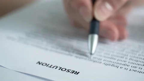 Reading the Resolution document. Stock Footage 157532726