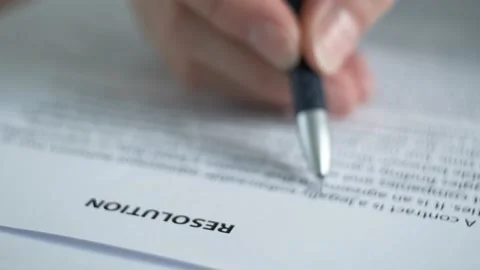 Reading the Resolution document. Stock Footage 157867067